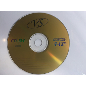Диск CD-RW VS 700Mb 12x Bulk/50 золотистый