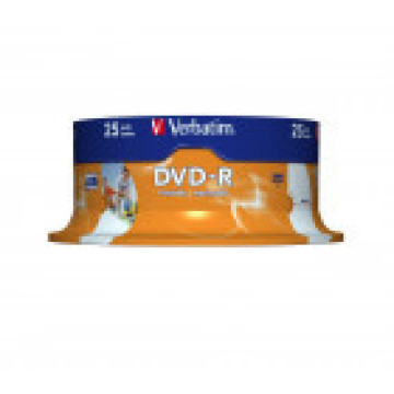 Диск DVD-R Verbatim 4.7GB 16x AZO Wide Printable Surface, саке 25