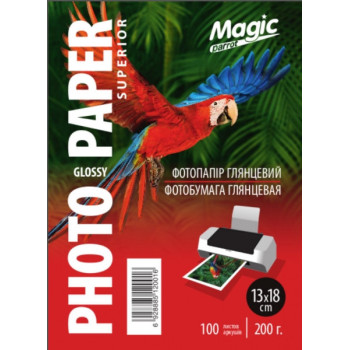Фотобумага Magic 13*18 см глянцевая 200g 100лис. Superior