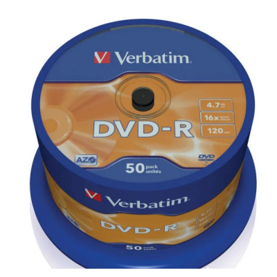 Диск Verbatim DVD-R AZO 4.7GB 16X MATT SILVER SURFACE Cake/50