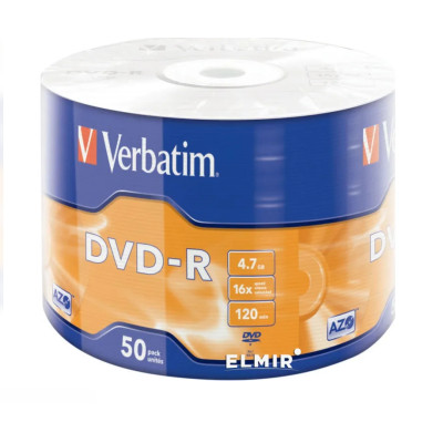 Диск Verbatim DVD-R AZO 4.7GB 16X MATT SILVER WRAP Bulk/50