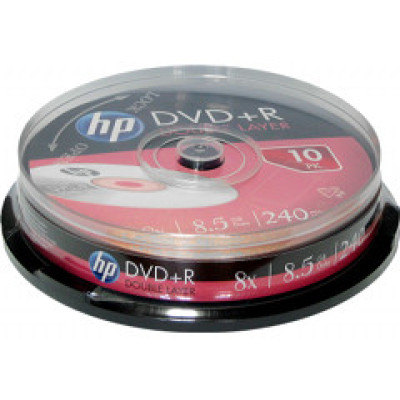 Диск DVD+R Hewlett-Packard 8.5 GB DL Cake box 10