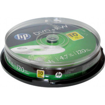 Диск DVD+RW Hewlett-Packard 4,7 GB 4x Cake box 10
