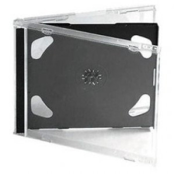 Коробка для 2 CD-дисків, Jewel case, 10 мм, чорний лоток (DELUX)
