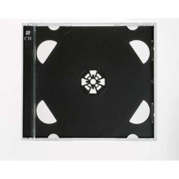 Коробка для 2 CD-дисків, Jewel case, 10 мм, чорний лоток (DELUX)